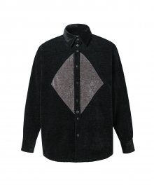 VELOUR DIA PATCH SHIRTS GLEAM BLACK