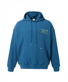 MAP ARTWORK KNIT HOOD BLUE