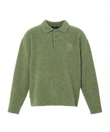 POODLE COLLAR KNIT SWEATER GREEN