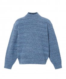 CLOTTY MOCKNECK KNIT SWEATER BLUE