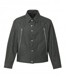 SWOLLEN POCKET DENIM JACKET CHARCOAL