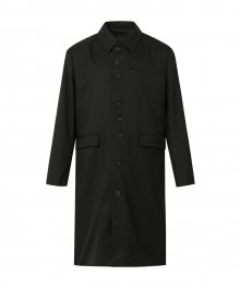 TAILORED BUTTON MAC COAT BLACK