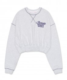 SIGNATURE LOGO CROP SWEATSHIRT LIGHT GREY