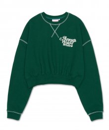 SIGNATURE LOGO CROP SWEATSHIRT GREEN (AM2CFUM443A)