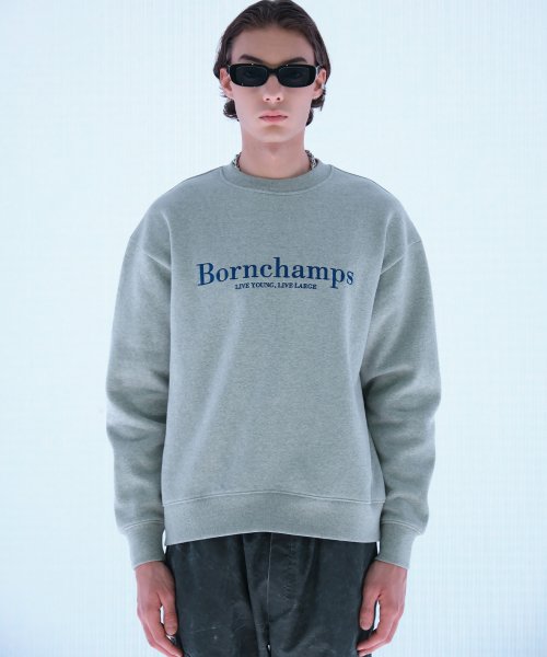 본챔스() 세리프 로고 맨투맨 B22FT07GY 상품 이미지