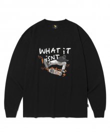 BOARDER PHOTO GRAPHIC LONG SLEEVE BLACK