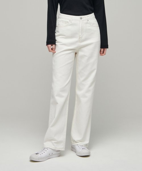 MUSINSA | MUSINSA STANDARD WOMAN Women's Straight Denim Pants [Cream]