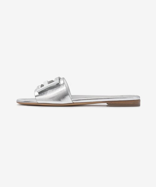 Fendi silver online slides