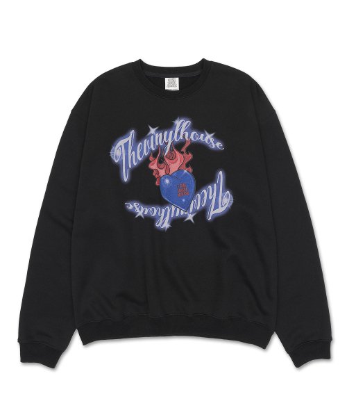 더바이닐하우스(THEVINYLHOUSE) BURNING HEART SWEATSHIRT BLACK