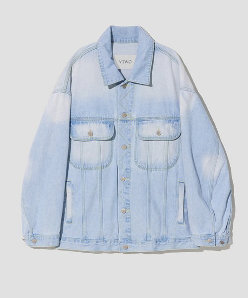 Свободная джинсовка с вареным эффектом_Light Blue