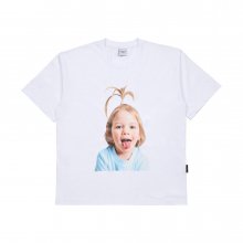 BABY FACE APPLE HAIR BOY SHORT SLEEVE T-SHIRT WHITE