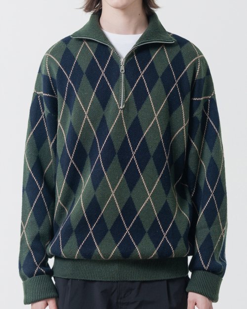 Argyle mens discount half zip fleece