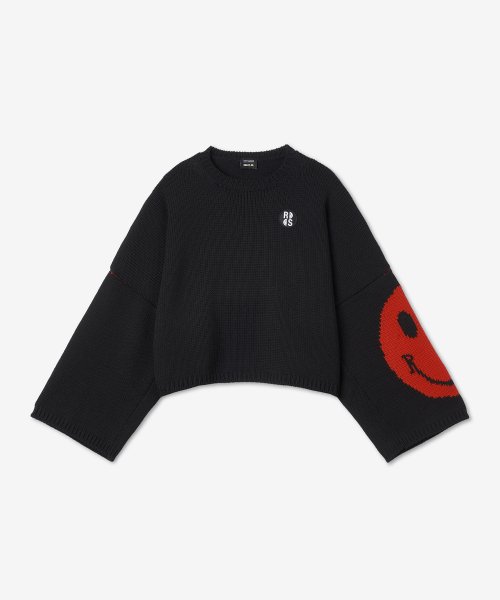 MUSINSA公式 | RAF SIMONS Men's Smiley Oversized Knit - Black / 2248490099