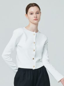Crop Soft Knit Cardigan - White