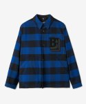 버버리(BURBERRY) 남성 체크 프린트 로고 패치 셔츠 재킷 - 오셔닉 블루 / 8048727