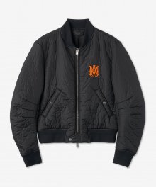 로고 패치 봄버 재킷 - 블랙 / MOS014001