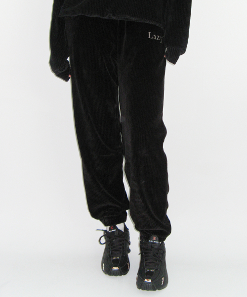 Вельветовые джоггеры Lazy Black