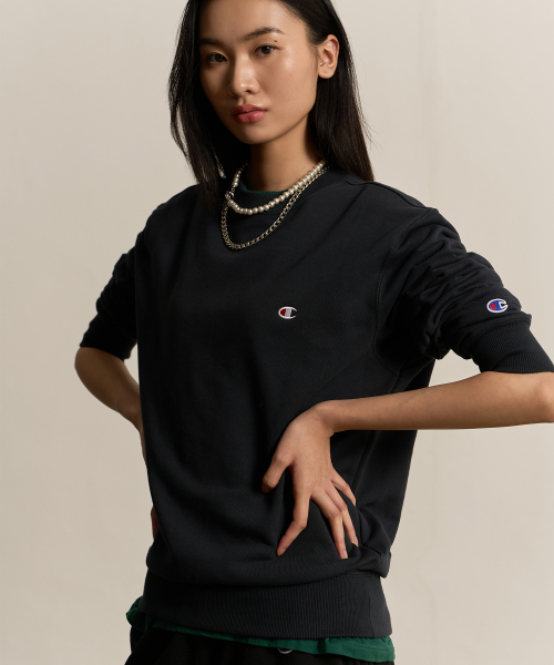 C로고 크루넥 스웨트셔츠 Normal Navy