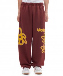 939 DAISY SWEAT PANTS (BURGUNDY)