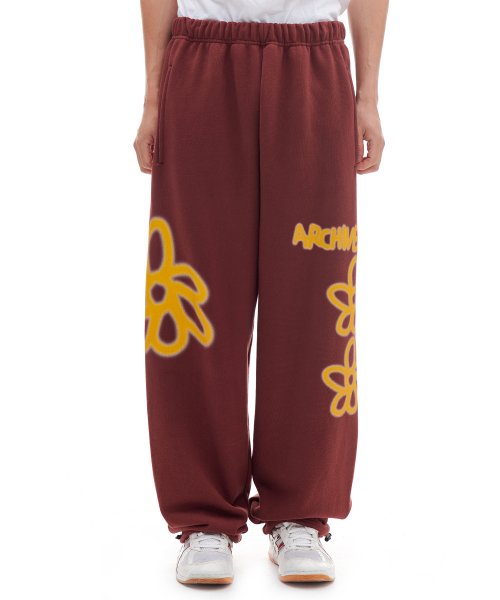 MUSINSA | ARCHIVE BOLD 939 DAISY SWEAT PANTS (BURGUNDY)