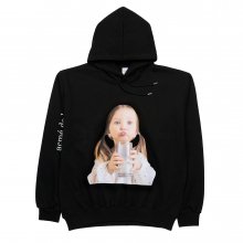 BABY FACE MILK GIRL HOODIE BLACK