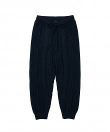 Twisted Cable Knit Pants [NAVY]
