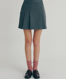 [22FW clove] Wool Pleated Skirt (Charcoal)