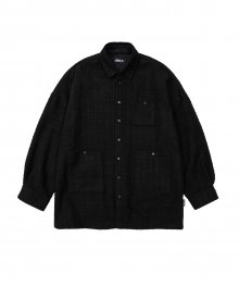 Tweed Oversized Shirt [BLACK]