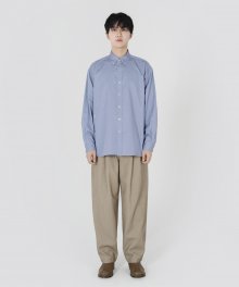Wool twill belted pants Brown