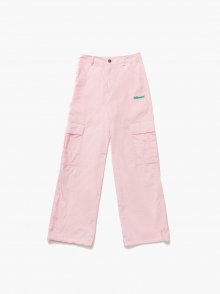 Women string cargo pants_Pink