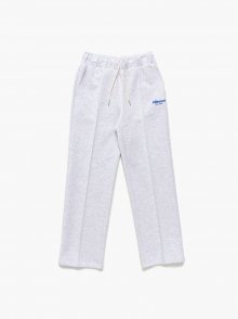 Straight pin tuck cotton pants_Light grey