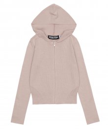 Silhouette Knit Zip-up Hoodie Pale Pink