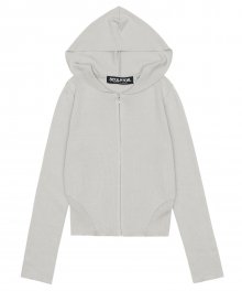 Silhouette Knit Zip-up Hoodie Pale Gray