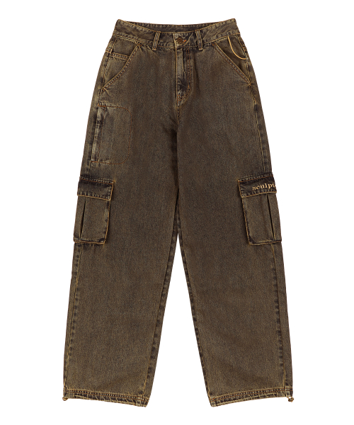 MUSINSA | SCULPTOR Acid Cargo Jogger Pants Vintage Brown