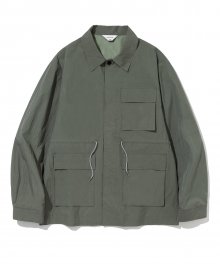 nylon safari jacket greyish emerald