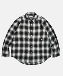 Ombre Plaid Over Shirts Black