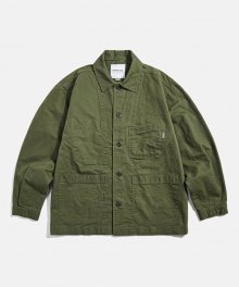 French Wide Work Jacket Olive