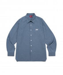 Claw semi loose fit split shirt - BLUE