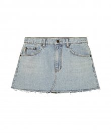 91 MID-RISE DENIM SKIRT (LIGHT BLUE)