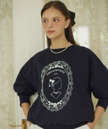 로얄 레이스 실루엣 스웨트셔츠 - 네이비
