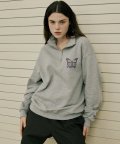 BUTTERFLY HALF ZIP-UP SWEATSHIRTS (MELANGE GREY)