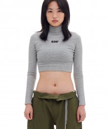 939 LOGO CROP HALF NECK (GRAY)