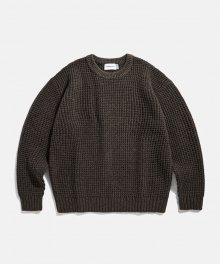 Heavyweight Waffle Knit Sweater Mocha