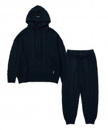 [SET] Twisted Cable Knit SET [NAVY]