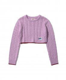CABLE CROP SWEATER [PINK]