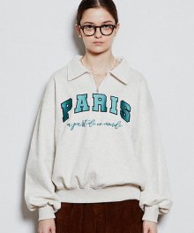 [RRxCB] Paris Univ Half zip-up Sweatshirts Oatmeal