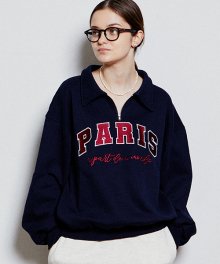 [RRxCB] Paris Univ Half zip-up Sweatshirts Navy