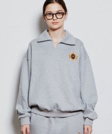 [RRxCB] Emblem Collar Sweatshirt Grey