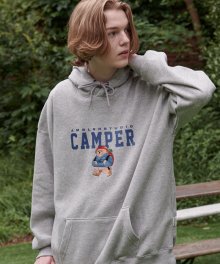 Camper Bear 남여공용 오버핏 후드 티셔츠 AHP903 (멜란지)