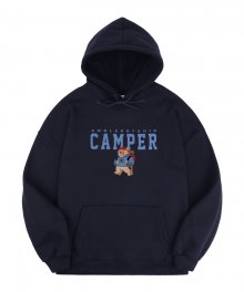 Camper Bear 남여공용 오버핏 후드 티셔츠 AHP903 (네이비)